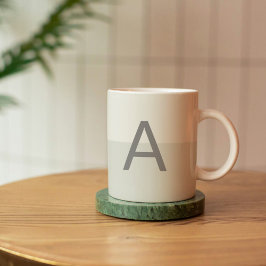 Caneca De Café Alfabeto Personalizado Com Dois Monogramas De Cinz