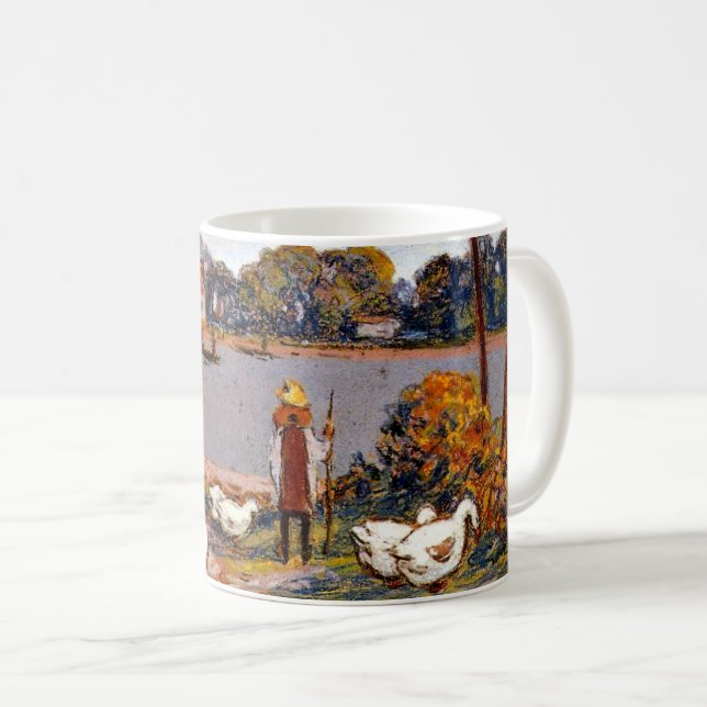 Caneca De Café Alfred Sisley, À Beira do Rio Loing (Frente Esquerda)