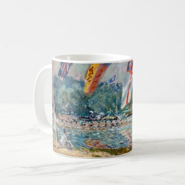 Caneca De Café Alfred Sisley - Regata em Molesey (Frente Esquerda)