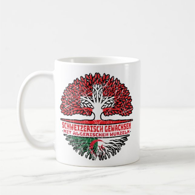 Caneca De Café Algerien Algerisch Schweizer Schweiz Baum Wurzel (Esquerda)