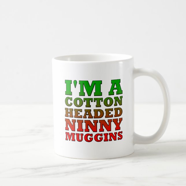 Caneca De Café Algodão Com Ninny Muggins Engraçado (Direita)