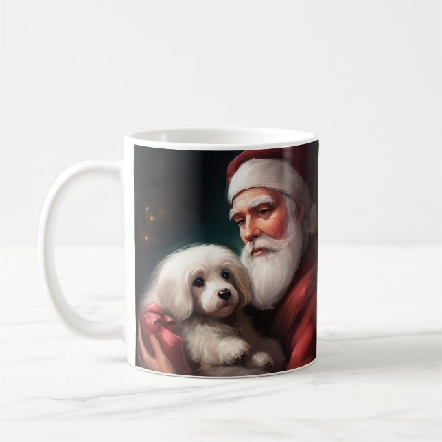 Caneca De Café Algodão De Tulear Com Natal (Esquerda)