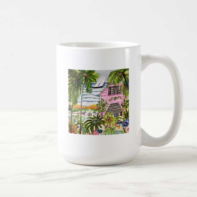Caneca De Café Algodão rosa perto da baía I (Direita)