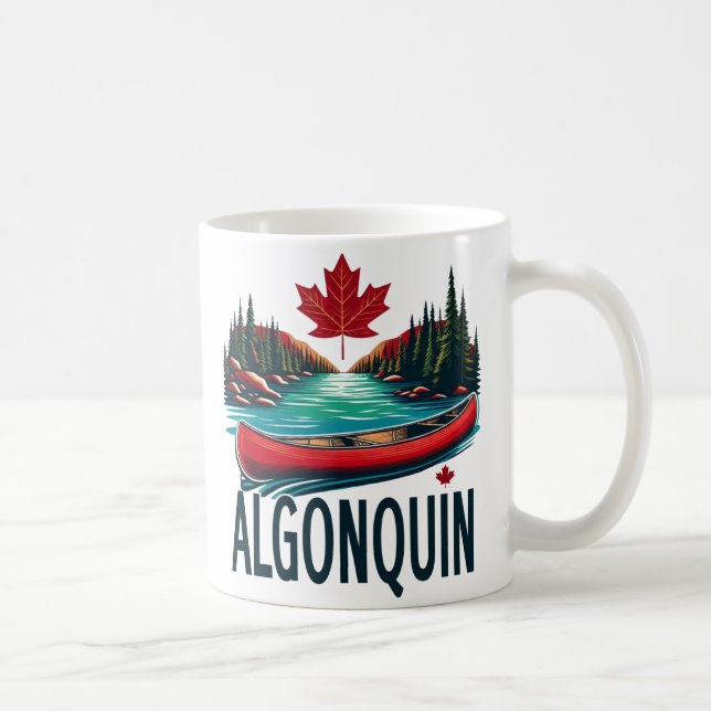 Caneca De Café Algonquin Provincial Park Red Canoe (Direita)