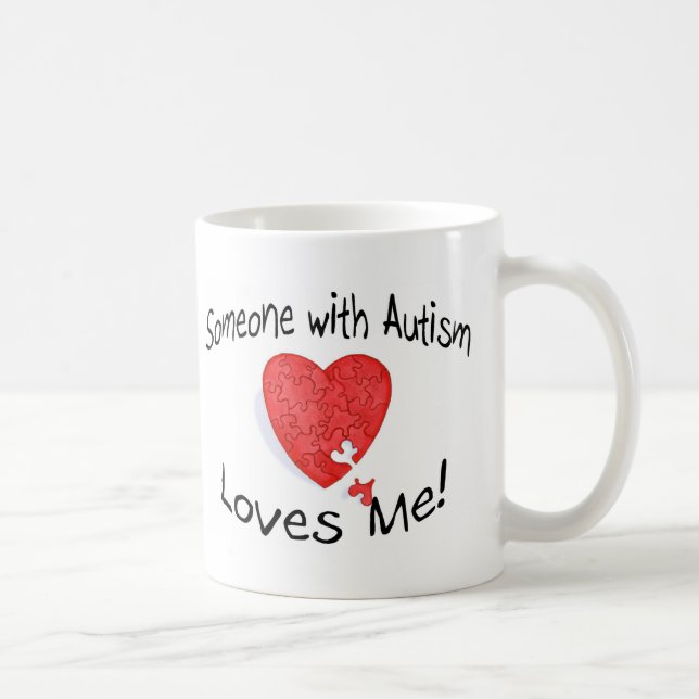 Caneca De Café Alguém com autismo ama-me (P Hrt) (Direita)