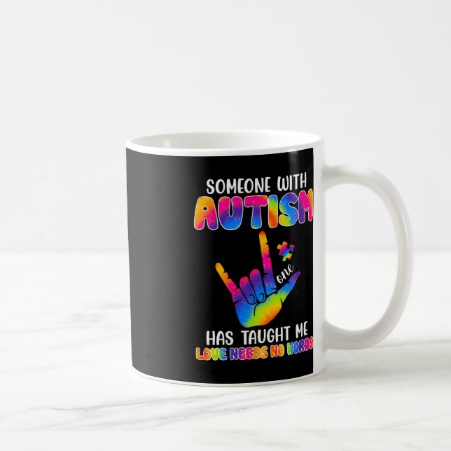 Caneca De Café Alguém Com Autismo Me Ensinou Conscientização Sobr (Direita)