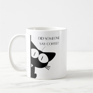 Caneca De Café Alguém Disse Café Gato Preto?