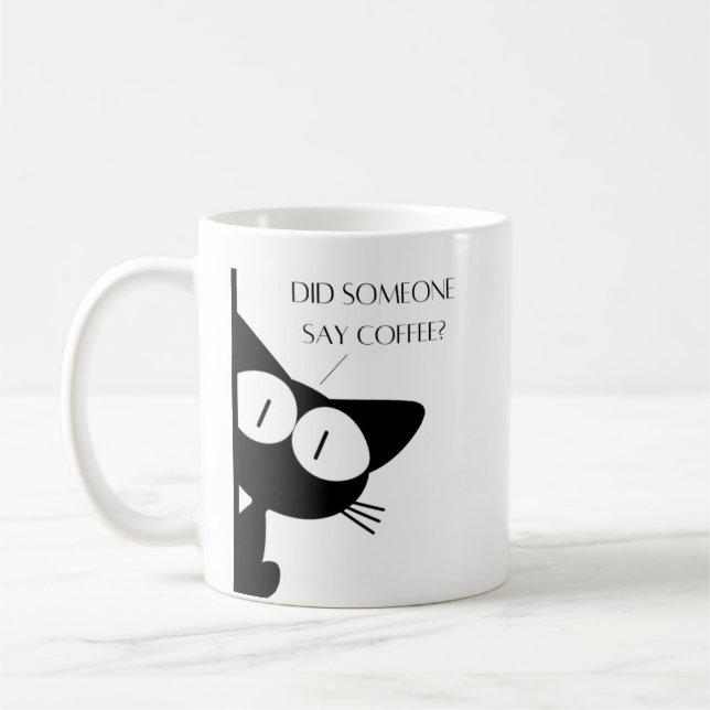 Caneca De Café Alguém Disse Café Gato Preto? (Esquerda)
