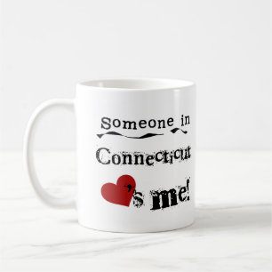 Caneca De Café Alguém em Connecticut ama-me