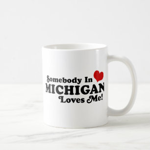 Caneca De Café Alguém em Michigan ama-me
