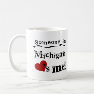 Caneca De Café Alguém em Michigan ama-me