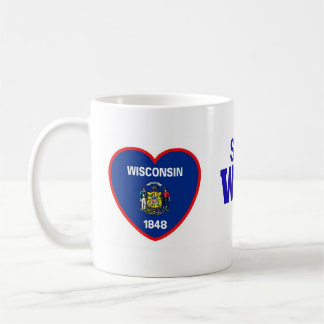 Caneca De Café Alguém em Wisconsin ama-me