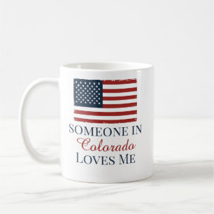 Caneca De Café Alguém no Colorado Me Ama Bandeira dos EUA