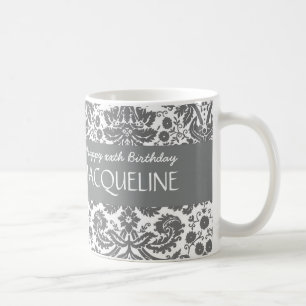 Caneca De Café Algum aniversário do ano para seu damasco na moda
