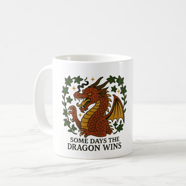 Caneca De Café Alguns dias o Dragão ganha (Frente Esquerda)