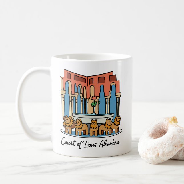 Caneca De Café Alhambra Court of the Lions 3 (Com Donut)