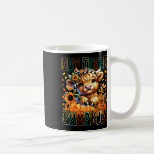 Caneca De Café Ali Pumpkin Retro Style Highland Cow Para Fal