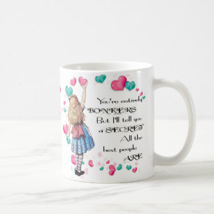 Caneca De Café Alice e os corações, Alice que alcança para