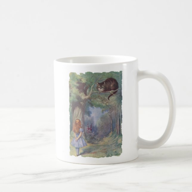 Caneca De Café Alice encontra o gato de Cheshire (Direita)