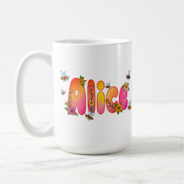 Caneca De Café Alice - Floral and Bee Design Mug