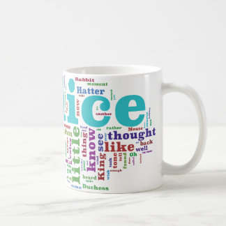 Caneca De Café Alice na nuvem da palavra do país das maravilhas