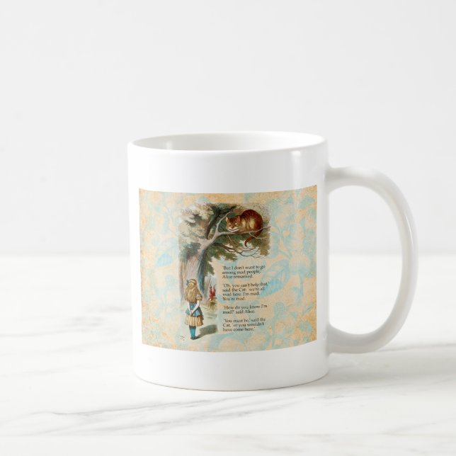 Caneca De Café Alice no País das Maravilhas Cheshire Cat Mad (Direita)
