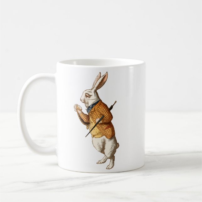 Caneca De Café   Alice no País das Maravilhas - Coelho Branco (Esquerda)
