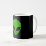 Caneca De Café alien green head ufo science fiction extraterrestr<br><div class="desc">alien green head ufo science fiction extraterrestrial grunge smile face</div>