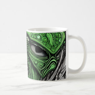 Caneca De Café Alienígena Abstrato assustadora