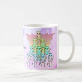 Caneca De Café Alienígena Arco-íris