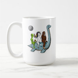 Caneca De Café Alienígena Bigfoot Unicorn Andando Loch Ness Monst