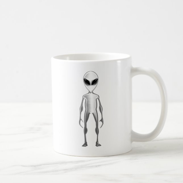 Caneca De Café Alienígena cinza (Direita)