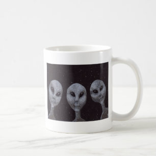 Caneca De Café Alienígena Cinza