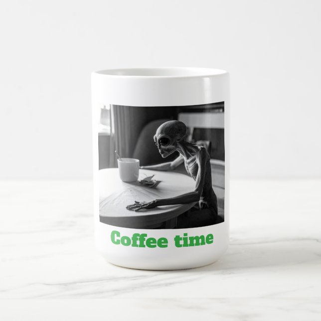 Caneca De Café Alienígena da hora do café (Centro)