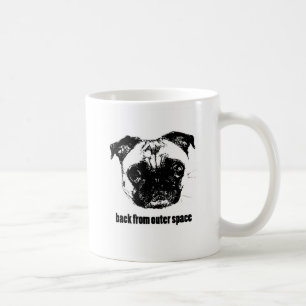 Caneca De Café alienígena do pug - traseira do espaço