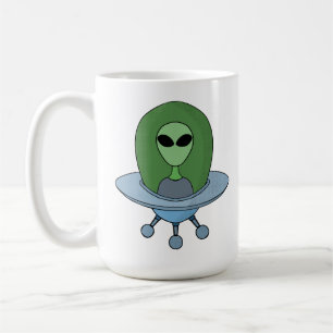 Caneca De Café Alienígena em sua nave espacial