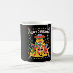 Caneca De Café Alienígena engraçada Trio Feliz de Natal Feio Sant