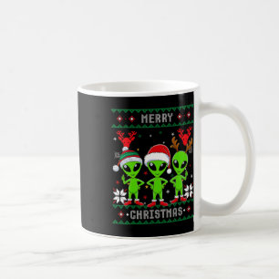 Caneca De Café Alienígena engraçada Trio Feliz de Natal Feio Sant