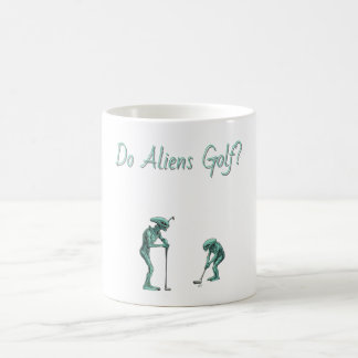 Caneca De Café Alienígena Golf Mug - texto editável