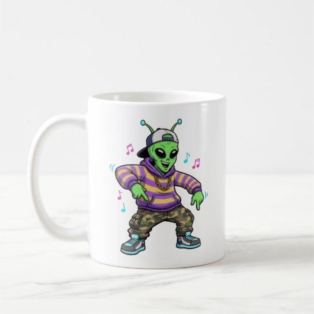 Caneca De Café Alienígena Hip Hop (Esquerda)