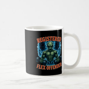 Caneca De Café Alienígena Muscular Registrada Flex Offender Funny