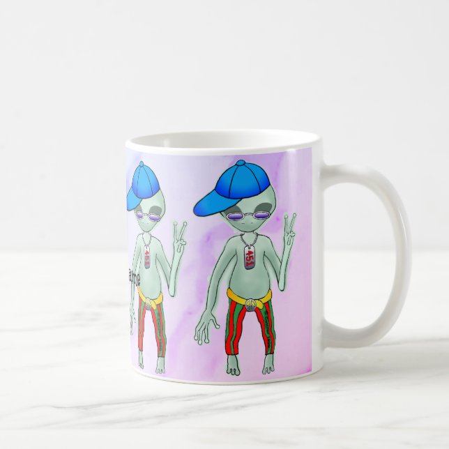 Caneca De Café Alienígena Punk (Direita)