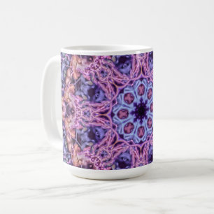 Caneca De Café Alienígena Roxa Intriciada Caleidoscópica Mandala