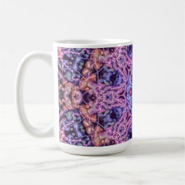 Caneca De Café Alienígena Roxa Intriciada Caleidoscópica Mandala