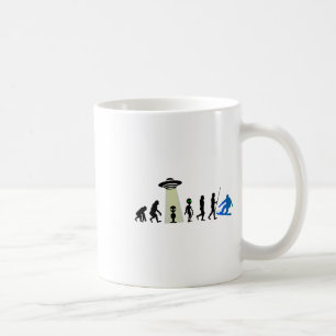 Caneca De Café Alienígena Snowboard Evolution Pun Piada Embarque