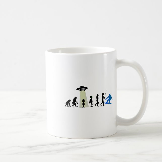 Caneca De Café Alienígena Snowboard Evolution Pun Piada Embarque  (Direita)
