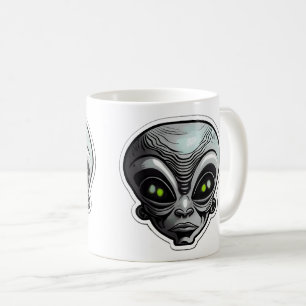 Caneca De Café Alienígena Sticker Art Classic Mug, 11 oz