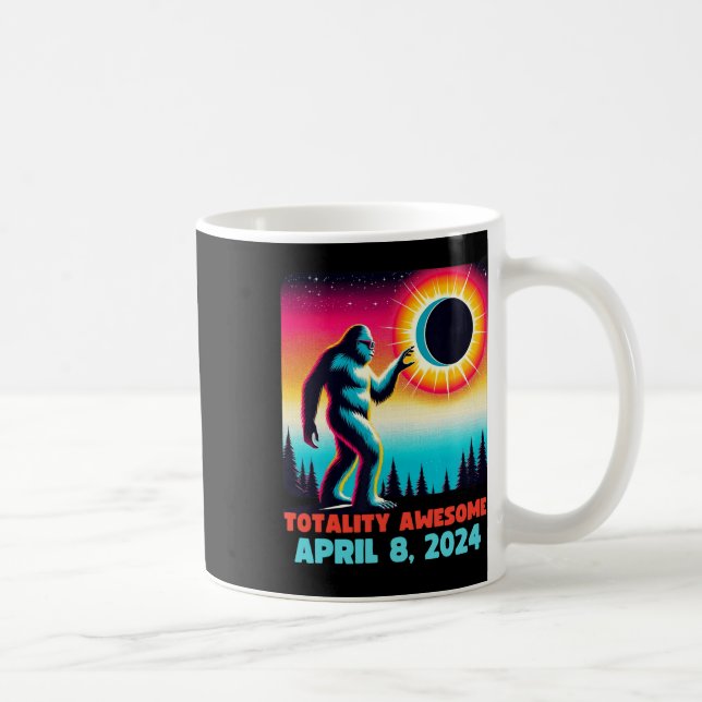 Caneca De Café Alienígena Total de Eclipse Solar 4.08.2024 Roupa (Direita)