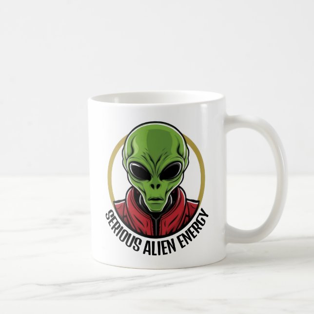 Caneca De Café Alienígena Verde (Direita)