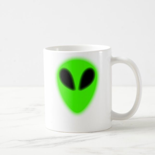Caneca De Café Alienígena verde brilhante (Direita)